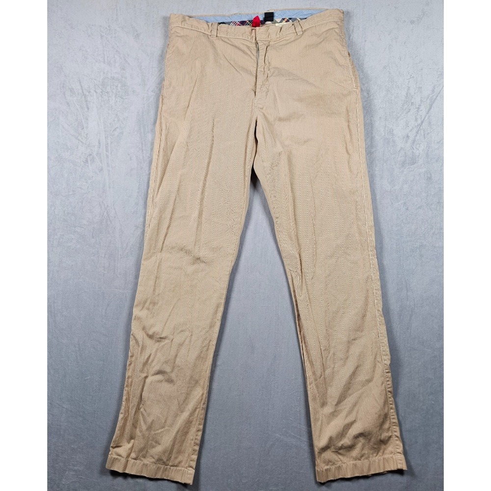 Vintage J. Crew Pants Mens 36x34 Tan Pinwale Corduroy Classic Slim Fit Chino Y2K - Picture 2 of 12